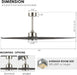 60 in. Gray Ceiling Fans without Lights, Wood Reversible Quiet Ceiling Fans NO Light with Remote, Brushed Nickel Ceiling Fan-11-ErisView