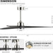 60 in. Gray Ceiling Fans without Lights, Wood Reversible Quiet Ceiling Fans NO Light with Remote, Brushed Nickel Ceiling Fan-4-ErisView