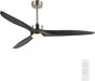 60 in. Gray Ceiling Fans without Lights, Wood Reversible Quiet Ceiling Fans NO Light with Remote, Brushed Nickel Ceiling Fan-8-ErisView