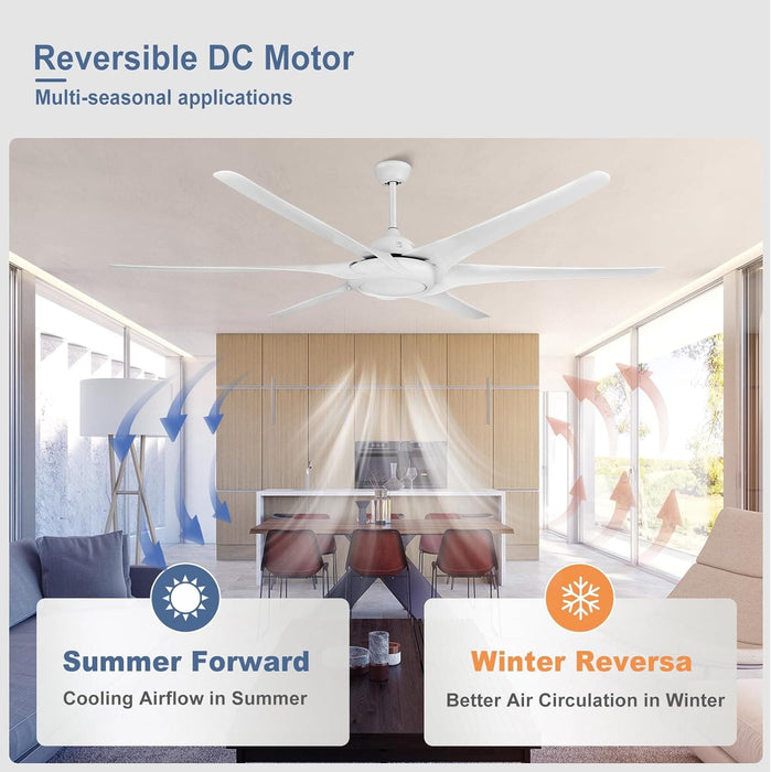 60 in. Grey Large Farmhouse Ceiling Fan with Remote and APP Control, Outdoor Reversible DC Ceiling Fan for Indoor Outdoor Use-10-ErisView