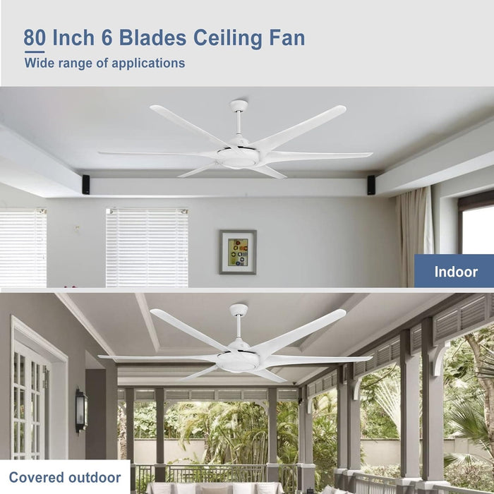 60 in. Grey Large Farmhouse Ceiling Fan with Remote and APP Control, Outdoor Reversible DC Ceiling Fan for Indoor Outdoor Use-12-ErisView