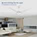 60 in. Grey Large Farmhouse Ceiling Fan with Remote and APP Control, Outdoor Reversible DC Ceiling Fan for Indoor Outdoor Use-15-ErisView