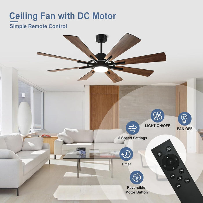 60 in. Grey Large Farmhouse Ceiling Fan with Remote and APP Control, Outdoor Reversible DC Ceiling Fan for Indoor Outdoor Use-19-ErisView