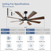 60 in. Grey Large Farmhouse Ceiling Fan with Remote and APP Control, Outdoor Reversible DC Ceiling Fan for Indoor Outdoor Use-20-ErisView