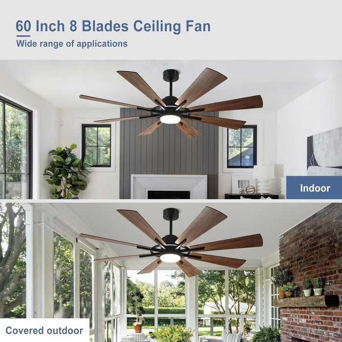 60 in. Grey Large Farmhouse Ceiling Fan with Remote and APP Control, Outdoor Reversible DC Ceiling Fan for Indoor Outdoor Use-21-ErisView