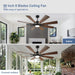 60 in. Grey Large Farmhouse Ceiling Fan with Remote and APP Control, Outdoor Reversible DC Ceiling Fan for Indoor Outdoor Use-21-ErisView