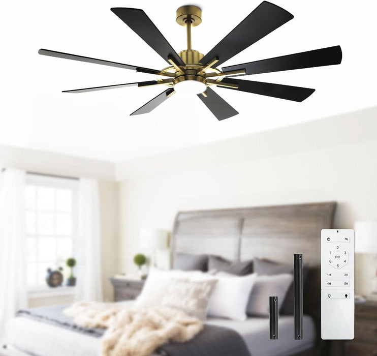 60 in. Grey Large Farmhouse Ceiling Fan with Remote and APP Control, Outdoor Reversible DC Ceiling Fan for Indoor Outdoor Use-24-ErisView