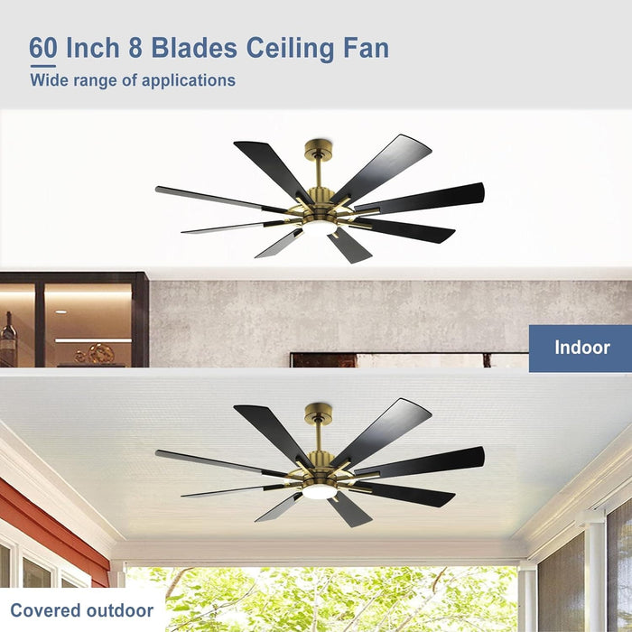 60 in. Grey Large Farmhouse Ceiling Fan with Remote and APP Control, Outdoor Reversible DC Ceiling Fan for Indoor Outdoor Use-28-ErisView
