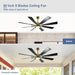60 in. Grey Large Farmhouse Ceiling Fan with Remote and APP Control, Outdoor Reversible DC Ceiling Fan for Indoor Outdoor Use-28-ErisView