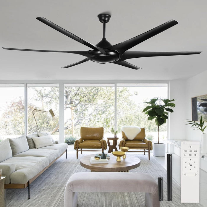 60 in. Grey Large Farmhouse Ceiling Fan with Remote and APP Control, Outdoor Reversible DC Ceiling Fan for Indoor Outdoor Use-32-ErisView