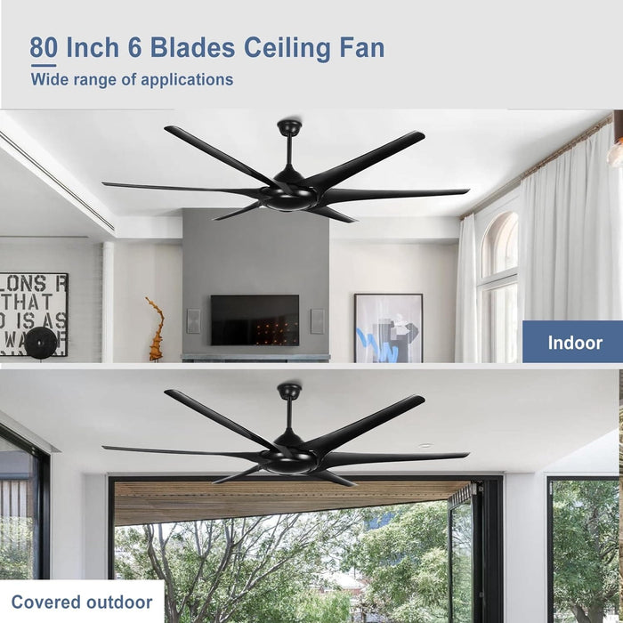 60 in. Grey Large Farmhouse Ceiling Fan with Remote and APP Control, Outdoor Reversible DC Ceiling Fan for Indoor Outdoor Use-35-ErisView