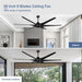 60 in. Grey Large Farmhouse Ceiling Fan with Remote and APP Control, Outdoor Reversible DC Ceiling Fan for Indoor Outdoor Use-35-ErisView