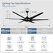 60 in. Grey Large Farmhouse Ceiling Fan with Remote and APP Control, Outdoor Reversible DC Ceiling Fan for Indoor Outdoor Use-37-ErisView