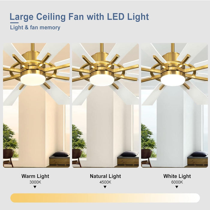 60 in. Grey Large Farmhouse Ceiling Fan with Remote and APP Control, Outdoor Reversible DC Ceiling Fan for Indoor Outdoor Use-41-ErisView
