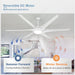 60 in. Grey Large Farmhouse Ceiling Fan with Remote and APP Control, Outdoor Reversible DC Ceiling Fan for Indoor Outdoor Use-48-ErisView