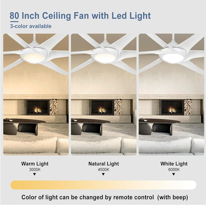60 in. Grey Large Farmhouse Ceiling Fan with Remote and APP Control, Outdoor Reversible DC Ceiling Fan for Indoor Outdoor Use-49-ErisView