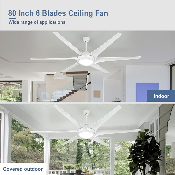 60 in. Grey Large Farmhouse Ceiling Fan with Remote and APP Control, Outdoor Reversible DC Ceiling Fan for Indoor Outdoor Use-50-ErisView