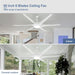 60 in. Grey Large Farmhouse Ceiling Fan with Remote and APP Control, Outdoor Reversible DC Ceiling Fan for Indoor Outdoor Use-50-ErisView