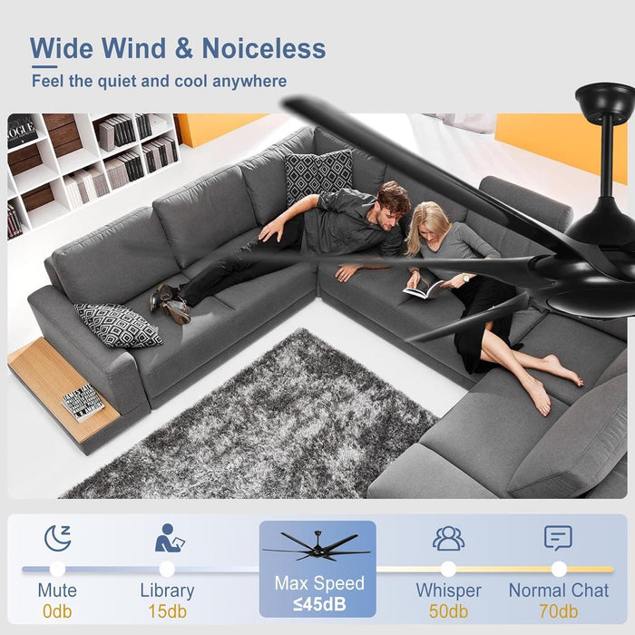60 in. Grey Large Farmhouse Ceiling Fan with Remote and APP Control, Outdoor Reversible DC Ceiling Fan for Indoor Outdoor Use-56-ErisView