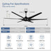 60 in. Grey Large Farmhouse Ceiling Fan with Remote and APP Control, Outdoor Reversible DC Ceiling Fan for Indoor Outdoor Use-58-ErisView