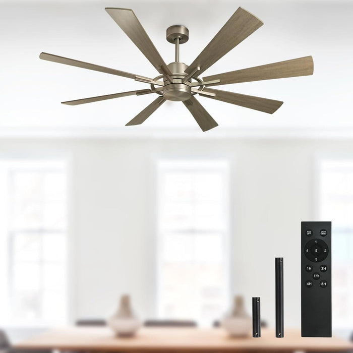 60 in. Grey Large Farmhouse Ceiling Fan with Remote and APP Control, Outdoor Reversible DC Ceiling Fan for Indoor Outdoor Use-61-ErisView