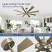 60 in. Grey Large Farmhouse Ceiling Fan with Remote and APP Control, Outdoor Reversible DC Ceiling Fan for Indoor Outdoor Use-67-ErisView
