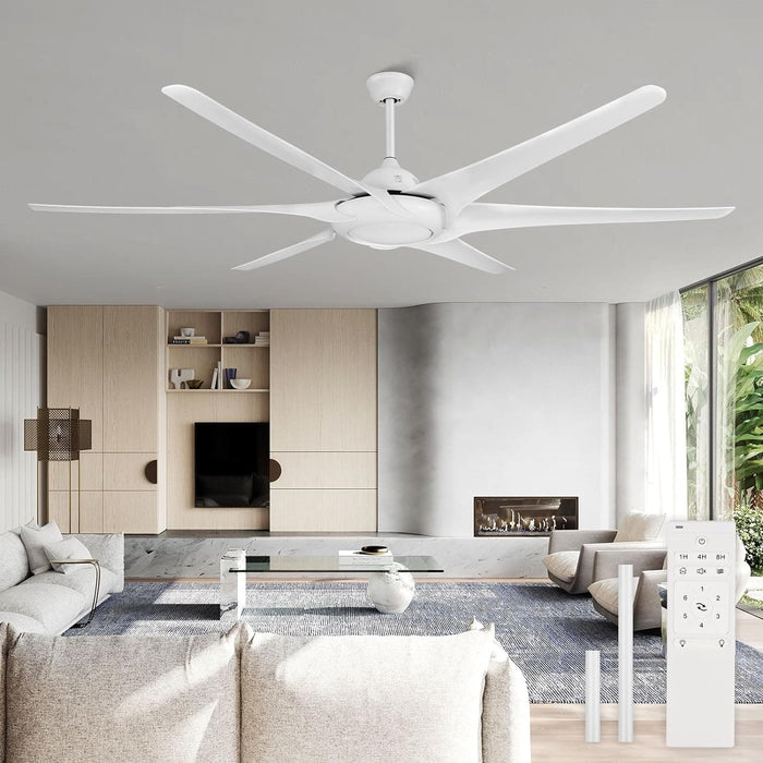 60 in. Grey Large Farmhouse Ceiling Fan with Remote and APP Control, Outdoor Reversible DC Ceiling Fan for Indoor Outdoor Use-9-ErisView