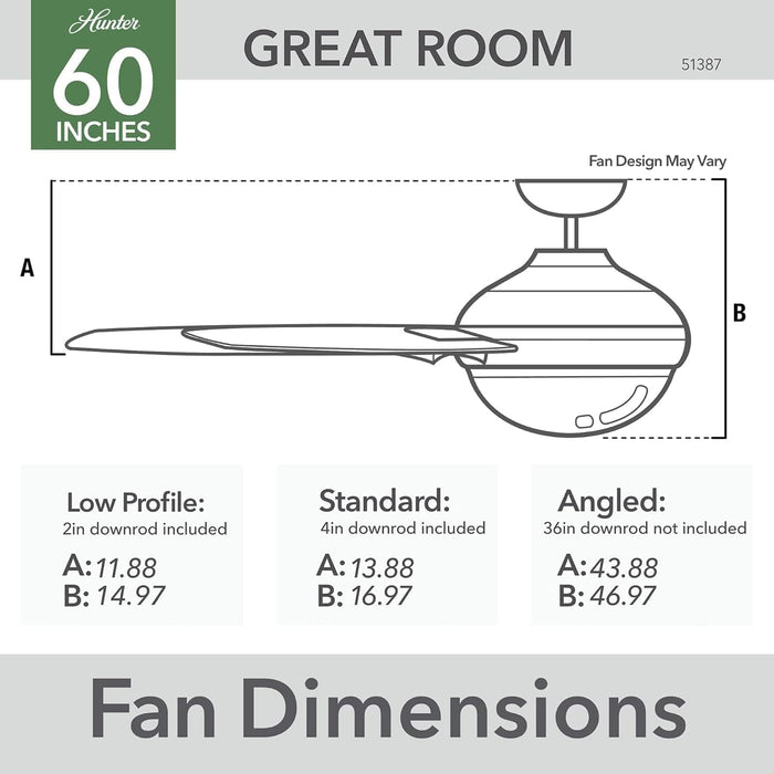 60 in. Huge Ceiling Fan, Metal Blade Ceiling Fan, Ceiling Hugger Ceiling Fans-7-ErisView