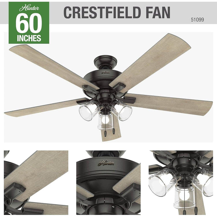 60 in. Huge Ceiling Fan, Noble Bronze Ceiling Fan, Hugger Ceiling Fans-2-ErisView