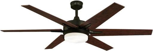 60 in. Indoor Black Bronze Ceiling Fan with Dimmable LED Light Kit and Opal Frosted Glass-1-ErisView