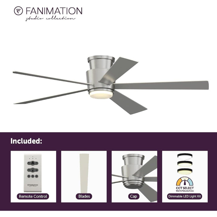 60 in. Indoor Ceiling Fan with LED Light Kit, Brushed Nickel Ceiling Fan, Black Gray Reversible Ceiling Fan-6-ErisView