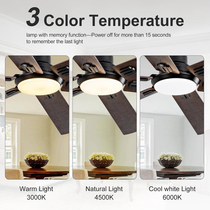 60 in. Indoor Outdoor Ceiling Fan with Light and Remote, Black Modern Ceiling Fan for Bedroom Living Room, Reversible Quiet Ceiling Fans-2-ErisView