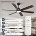 60 in. Indoor Outdoor Ceiling Fan with Light and Remote, Black Modern Ceiling Fan for Bedroom Living Room, Reversible Quiet Ceiling Fans-3-ErisView