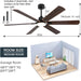 60 in. Indoor Outdoor Ceiling Fan with Light and Remote, Black Modern Ceiling Fan for Bedroom Living Room, Reversible Quiet Ceiling Fans-6-ErisView