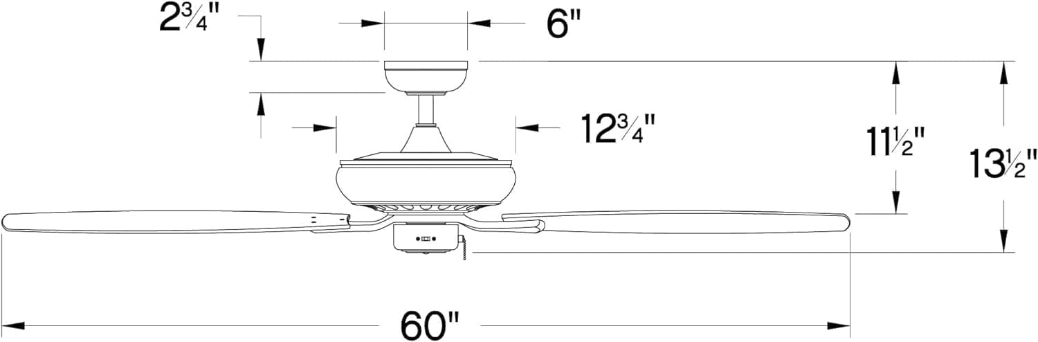60 in. Indoor and Outdoor Ceiling Fans, Low Profile Outdoor Ceiling Fans Light, Wood Finish Reversible Ceiling Fan-7-ErisView
