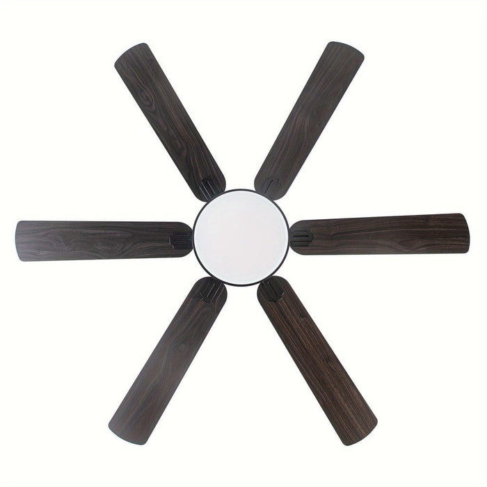 60 in. Large 6-Blade Ceiling Fan for Living Room, Industrial Downrod Mount Black Ceiling Fan with Light Kit and Remote Control Reversible Blade-ErisView
