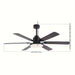 60 in. Large 6-Blade Ceiling Fan for Living Room, Industrial Downrod Mount Black Ceiling Fan with Light Kit and Remote Control Reversible Blade-ErisView