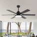 60 in. Large 6-Blade Ceiling Fan for Living Room, Industrial Downrod Mount Black Ceiling Fan with Light Kit and Remote Control Reversible Blade-ErisView