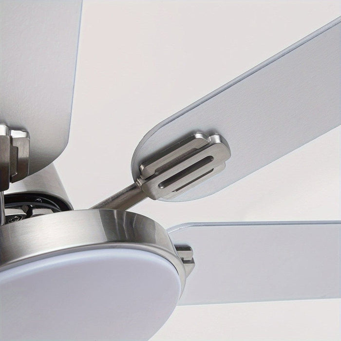 60 in. Large 6-Blade Modern Downrod Mount Ceiling Fan for Living Room Bedroom, Reversible Sliver Ceiling Fan with Light and Remote Control-ErisView