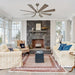 60 in. Large 8-Blade Indoor Ceiling Fan with LED Light Remote for Living Room-ErisView