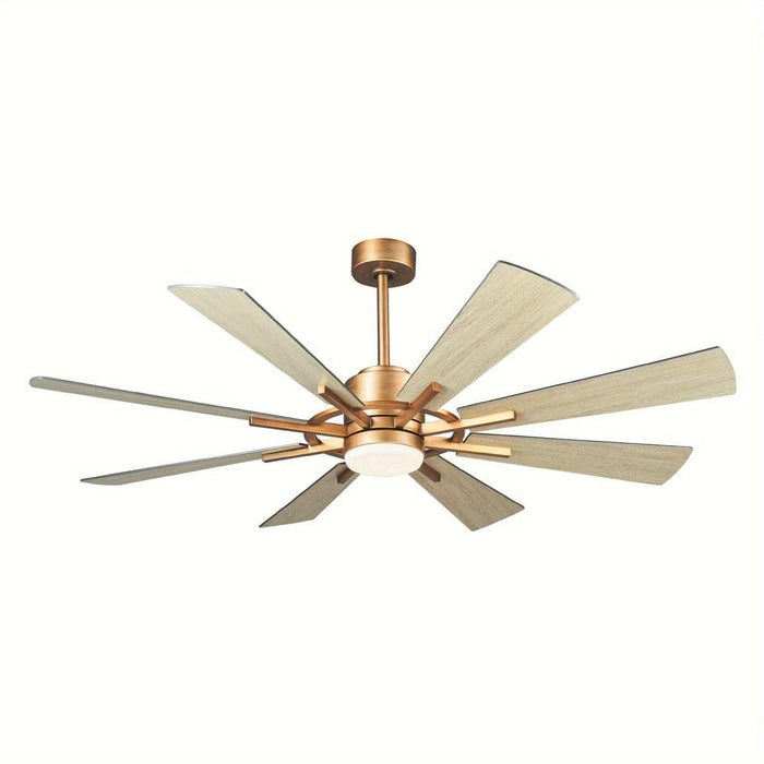 60 in. Large 8-Blade Indoor Ceiling Fan with LED Light Remote for Living Room-ErisView