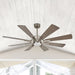 60 in. Large 8-Blade Indoor Ceiling Fan with LED Light Remote for Living Room-Nickel-ErisView