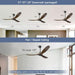 60 in. Large Ceiling Fans without Lights, 3 Blade Propeller Ceiling Fan NO Light, Wood Ceiling Fan with Remote, Modern Farmhouse Ceiling Fan-6-ErisView