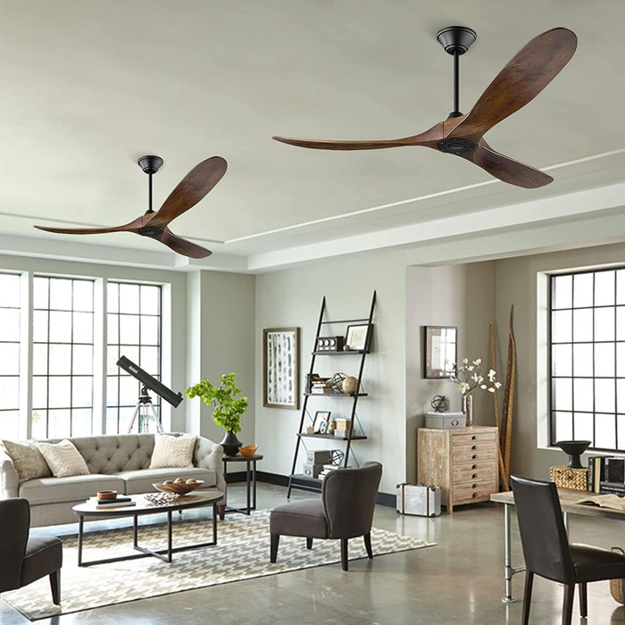 60 in. Large Ceiling Fans without Lights, 3 Blade Propeller Ceiling Fan NO Light, Wood Ceiling Fan with Remote, Modern Farmhouse Ceiling Fan-7-ErisView