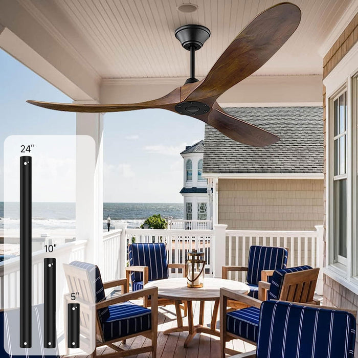 60 in. Large Ceiling Fans without Lights, 3 Blade Propeller Ceiling Fan NO Light, Wood Ceiling Fan with Remote, Modern Farmhouse Ceiling Fan-1-ErisView