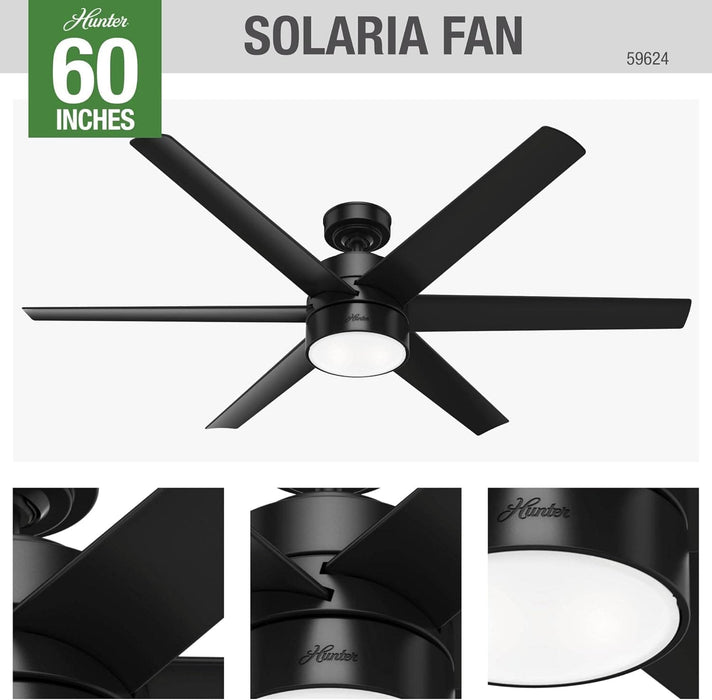 60 in. Large Matte Black Ceiling Fan, Hugger Ceiling Fans, Cooling Ceiling Fan-2-ErisView