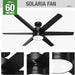 60 in. Large Matte Black Ceiling Fan, Hugger Ceiling Fans, Cooling Ceiling Fan-2-ErisView