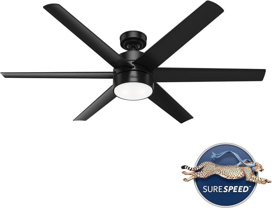 60 in. Large Matte Black Ceiling Fan, Hugger Ceiling Fans, Cooling Ceiling Fan-3-ErisView