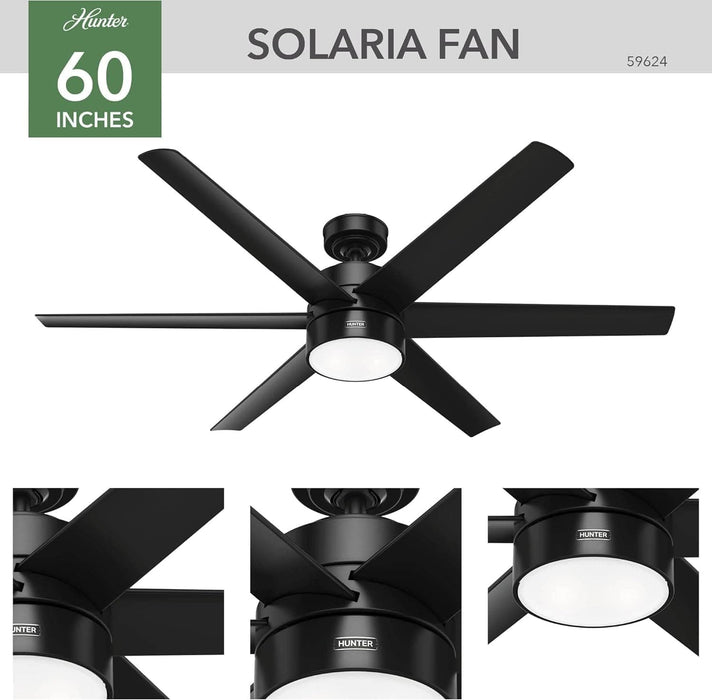 60 in. Large Matte Black Ceiling Fan, Hugger Ceiling Fans, Cooling Ceiling Fan-4-ErisView
