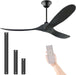 60 in. Large Outdoor Fan, Wood Wet Rated Ceiling Fans, Propeller Ceiling Fans without Lights, Rustic Reversible Ceiling Fan for Porch Patio-8-ErisView